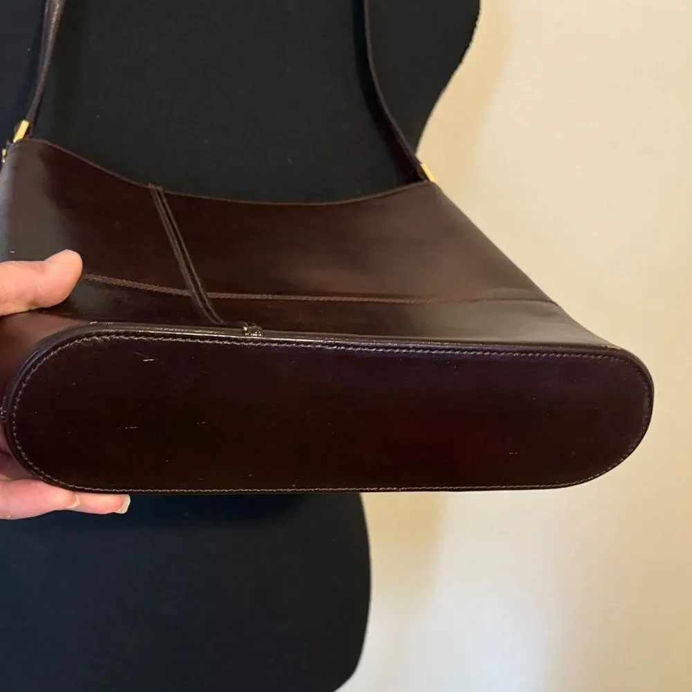 Vintage 1990’s Etienne Aigner Rich Brown Cowhide Leather Messenger Bag